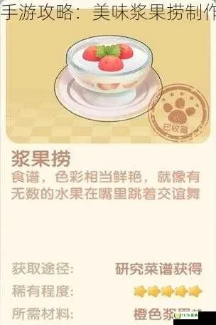 摩尔庄园手游：浆果捞制作与烹饪技巧全攻略